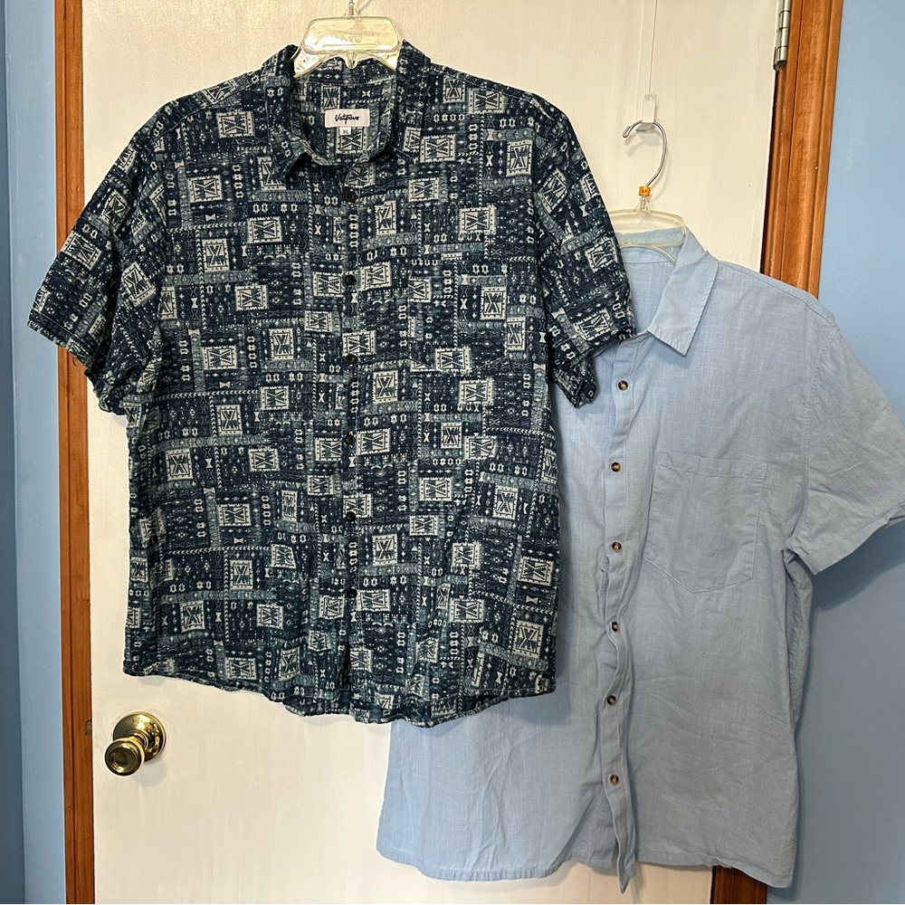 Two Men’s Casual Shirts, Short-Sleeve, Size XL